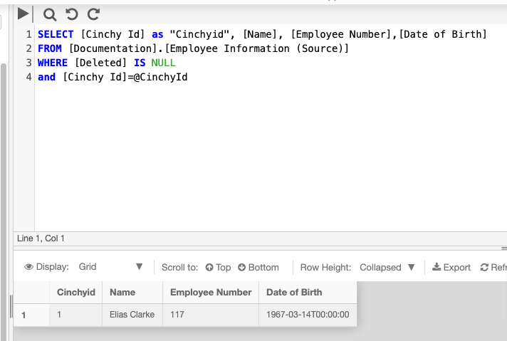 Employee Information Sync Query