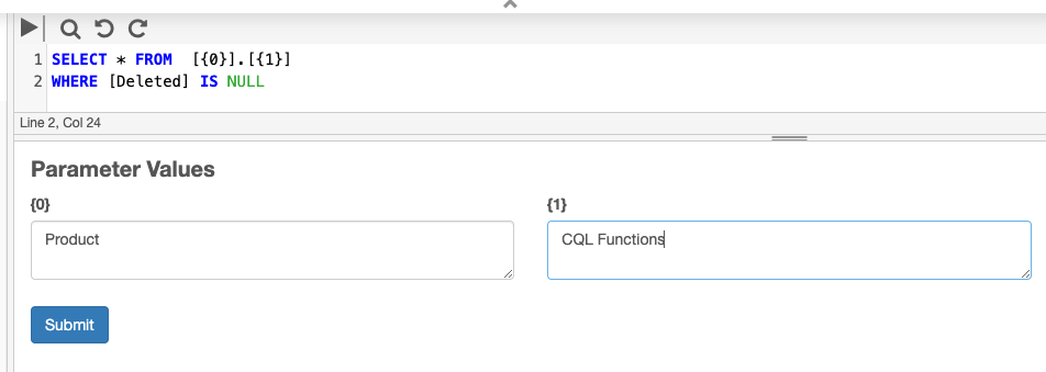 Curly Bracket Parameters