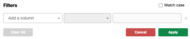 Case-sensitive filter toggle