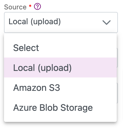 You now have the option to choose Amazon S3 or Azure Blob Storage options when syncing a file as a data source in Connections