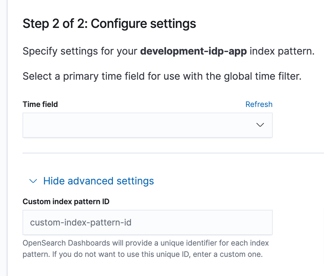 Image 4: Configure your index pattern settings