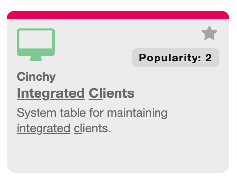 Image 2: Integrated Clients table