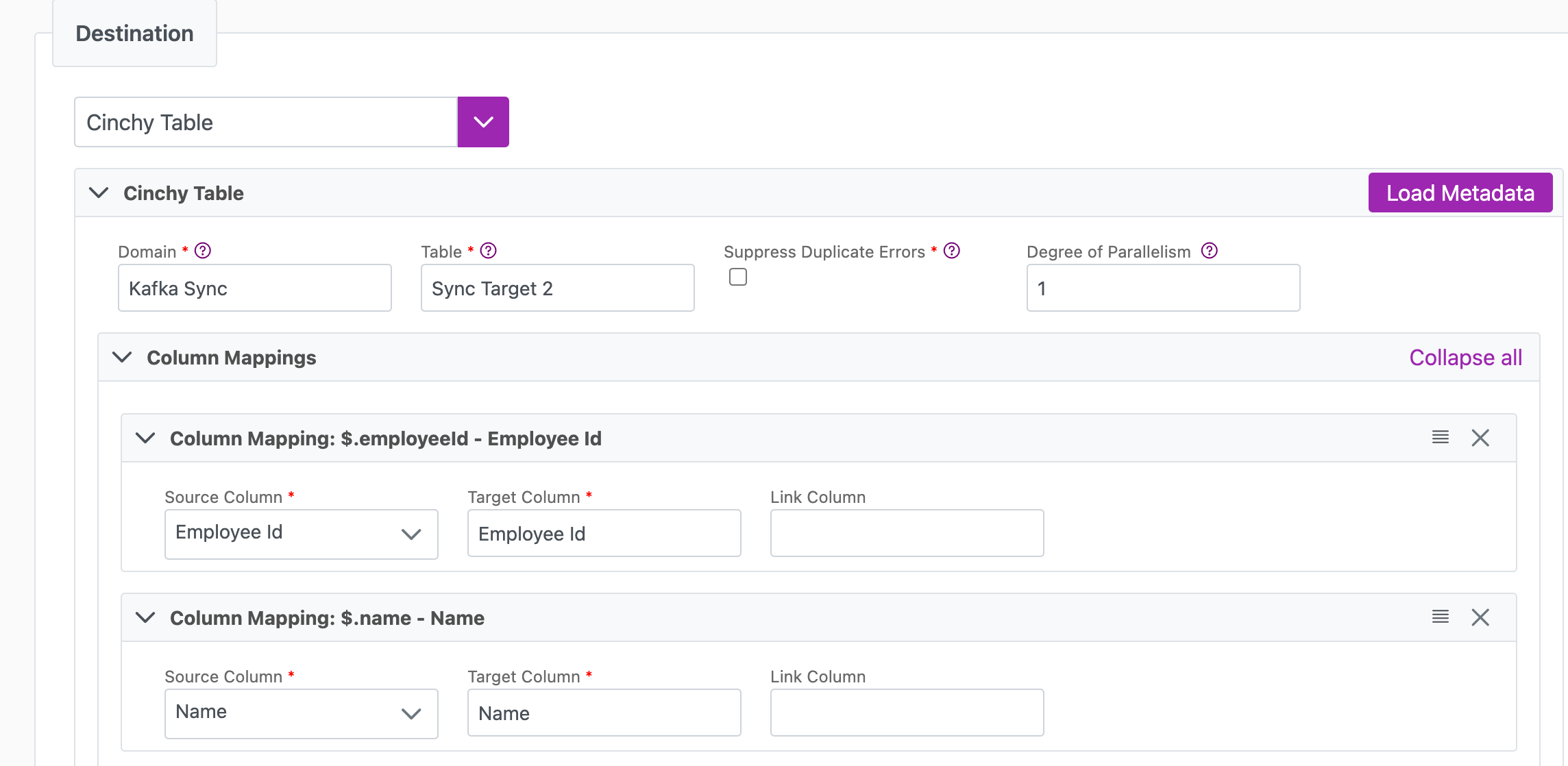 Image 2: Inserting your destination data