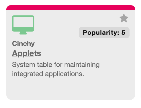 Image 5: The Applets table