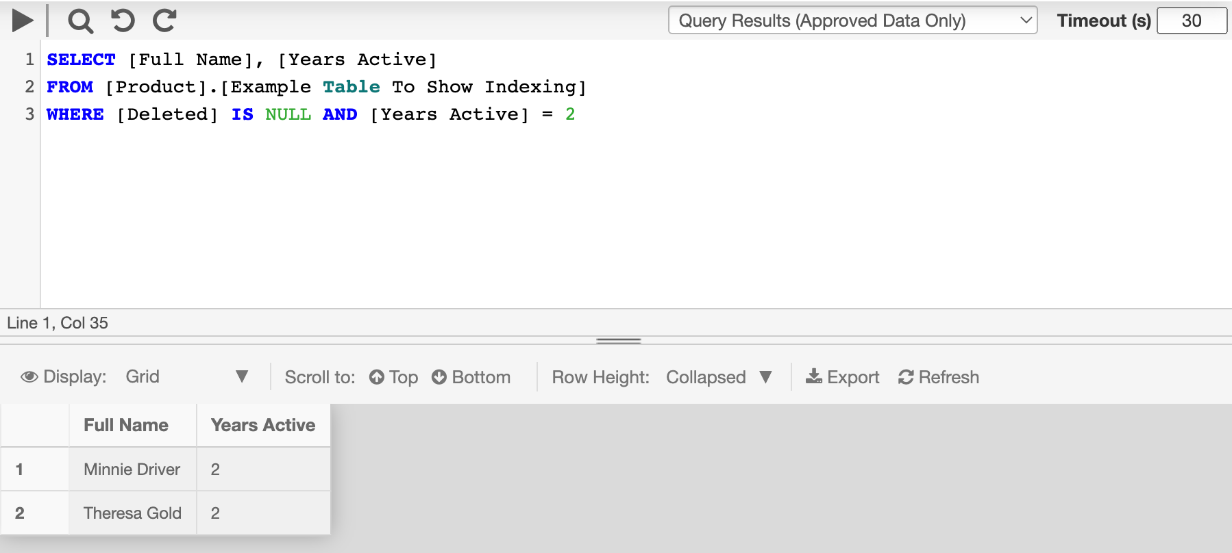 Image 9: An example query on a partitioned table