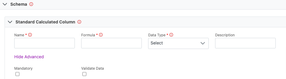 Image 2: Standard Calculated Columns