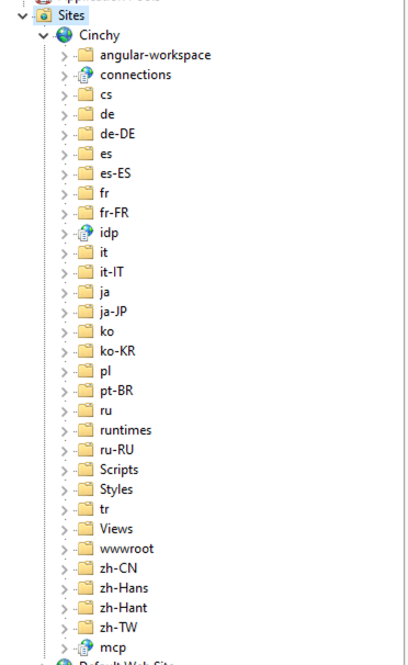 MCP deployed as sub-site under Cinchy in IIS